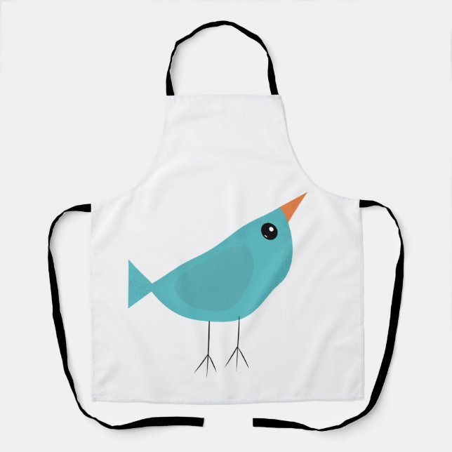 Cute little blue bird apron (Front)