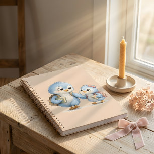 Cute Little Blue Bird Daily Planner Notebook