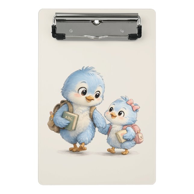 Cute Little Blue Bird Mini Clipboard (Front)