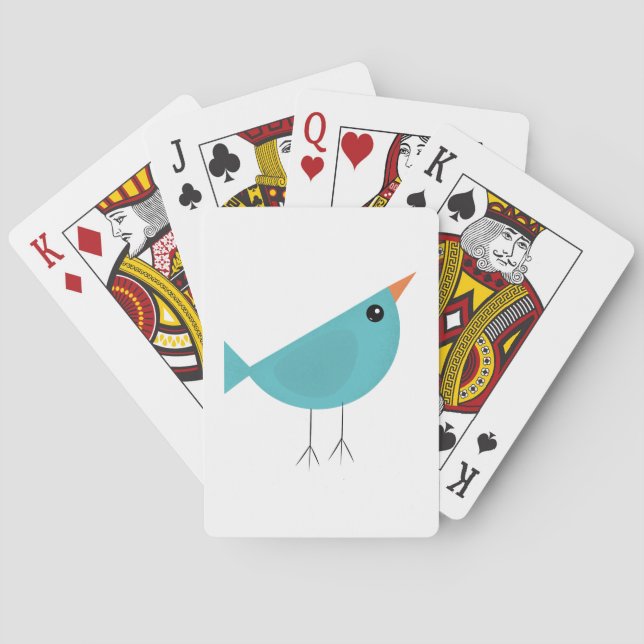 Cute little blue bird playing cards (Back)
