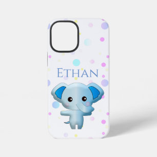 Cute Little Blue Boy Elephant iPhone 12 Mini Case