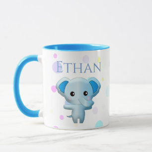 Cute Little Blue Boy Elephant Mug