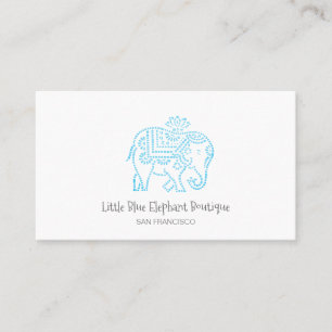 Cute Little Blue Elephant Kid's And Baby Boutique Business Card