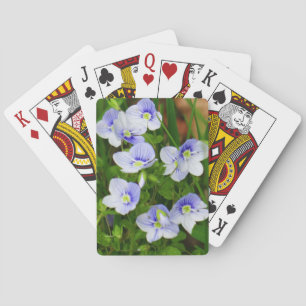 Cute, little blue flowers playing cards