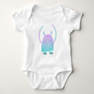 Cute Little Blue Monster Baby Bodysuit