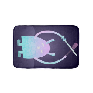 Cute Little Blue Monster Bath Mat