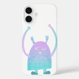 Cute Little Blue Monster iPhone 16 Case