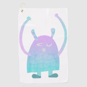 Cute Little Blue Monster Golf Towel