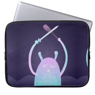 Cute Little Blue Monster Laptop Sleeve