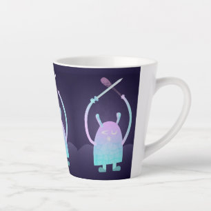 Cute Little Blue Monster Latte Mug