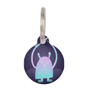 Cute Little Blue Monster Pet Tag
