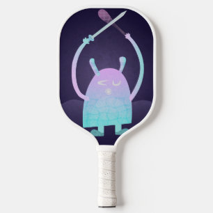 Cute Little Blue Monster Pickleball Paddle