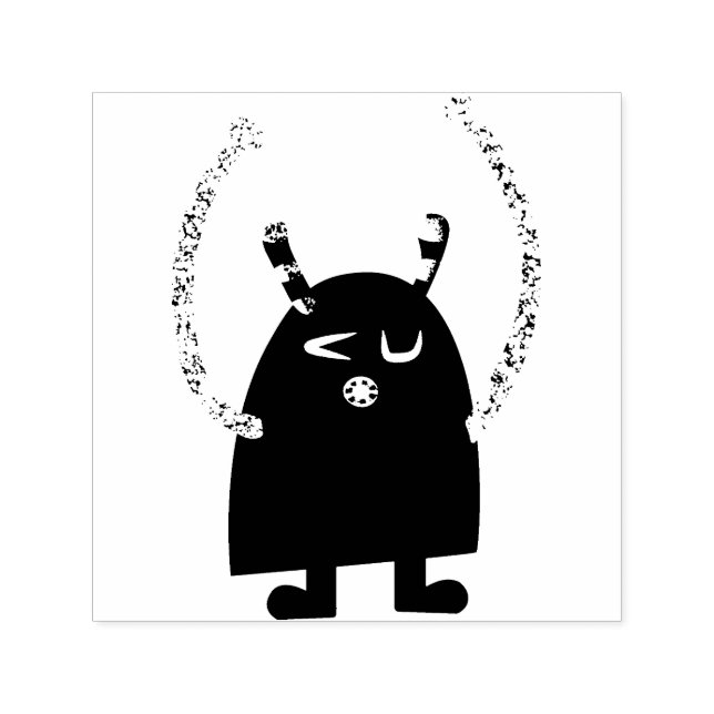 Cute Little Blue Monster Self-inking Stamp (Design)