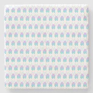 Cute Little Blue Monster Stone Coaster