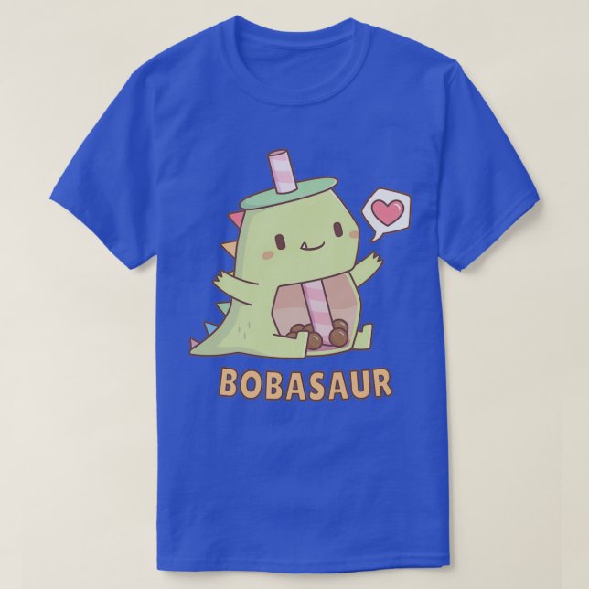 Cute Little Bobasaur Boba Dinosaur T-Shirt (Design Front)