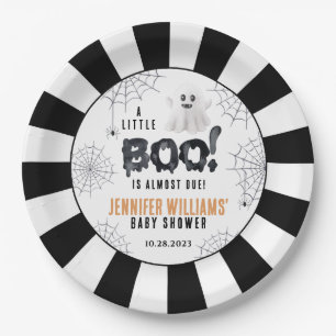 Cute little boo baby shower Halloween paper plates