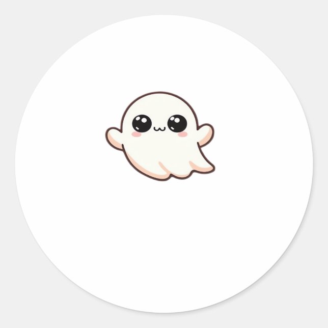 Cute Little Boo Basic Clean Classic Round Sticker (Front)