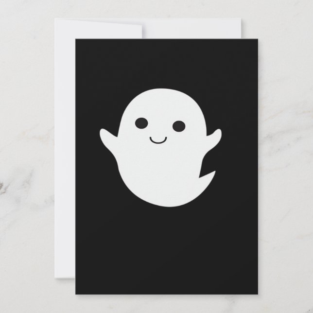 Cute Little Boo Classic Fitted Holiday Card (Front)