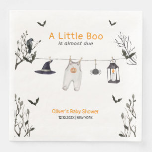 Cute Little Boo Clothesline Baby Shower Napkin