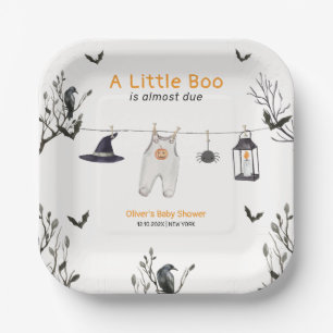 Cute Little Boo Clothesline Baby Shower  Paper Plate