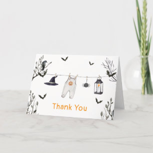 Cute Little Boo Clothesline Baby Shower  Thank You Card