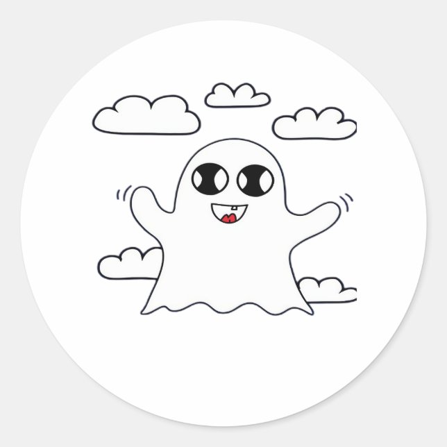 Cute Little Boo Creative Style Classic Round Sticker (Front)
