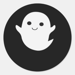 Cute Little Boo Fitted Classic Round Sticker