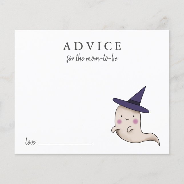 Cute Little Boo Girl Advice for Mummy Card (Front)
