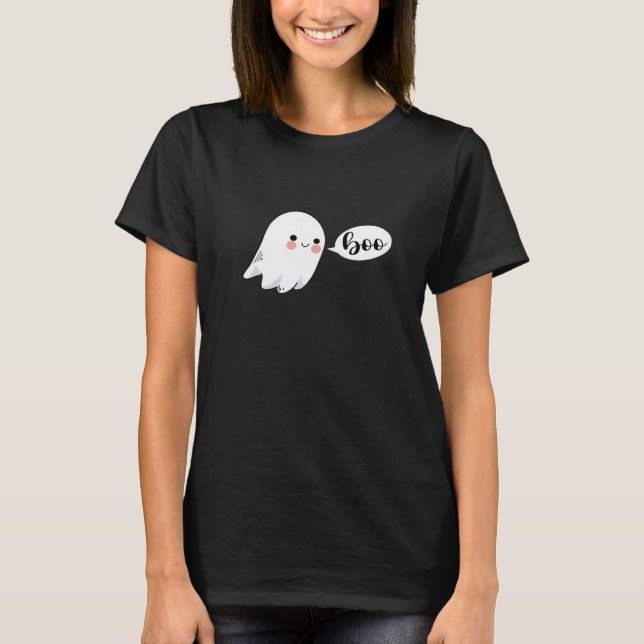 Cute Little Boo Graphic Cool Aesthetic T-Shirt (Front)