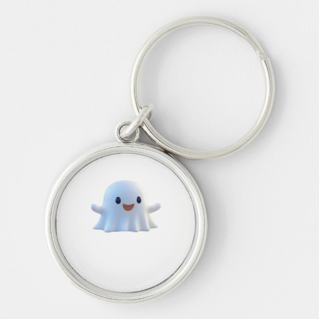 Cute Little Boo Retro Graphic Key Ring (Front)