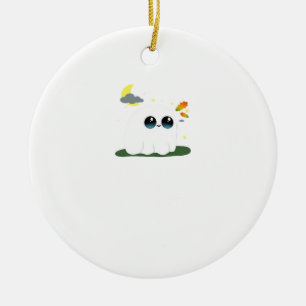 Cute Little Boostie Fall Scene Vintage Classic Ceramic Ornament