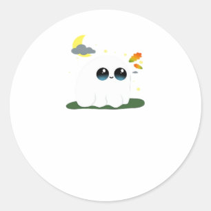 Cute Little Boostie Fall Scene Vintage Classic Round Sticker