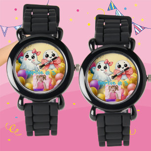 Cute Little Bow Ghost Halloween Birthday Photo Watch