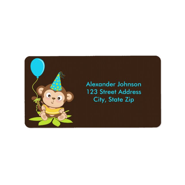 Cute Little Boy Monke Address Label (Front)