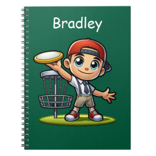 Cute Little Boy Playing Disc Golf Personalised Notebook
