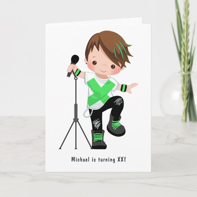 Cute Little Boy Rock Star Birthday Party Photo Invitation (Front)