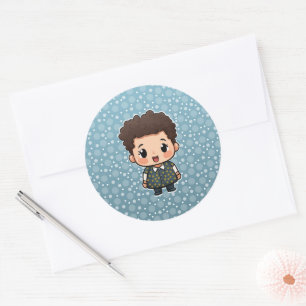 Cute little boy sticker