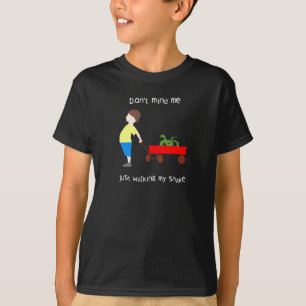cute little Boy walking his Pet Snake T-Shirt