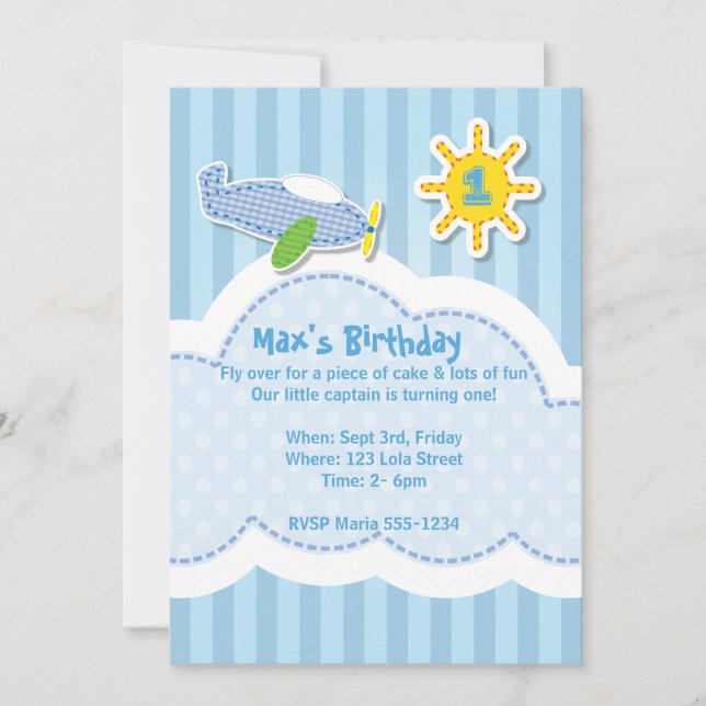 Cute Little Boy's Birthday Party Invitation (Front)