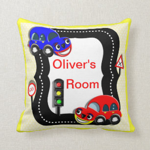 Cute Little Boys Car Theme Picture Cushion