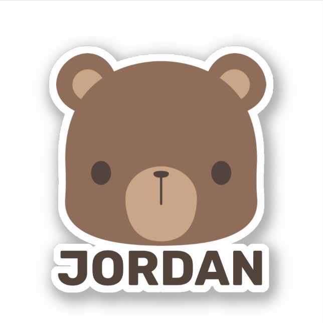 Cute Little Brown Bear with Personalised Name (Front)