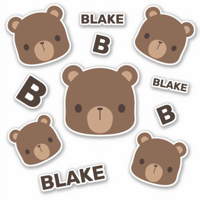 Cute Little Brown Bear with Personalised Name (Front)