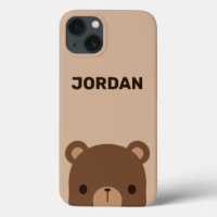 Cute Little Brown Bear with Personalised Name