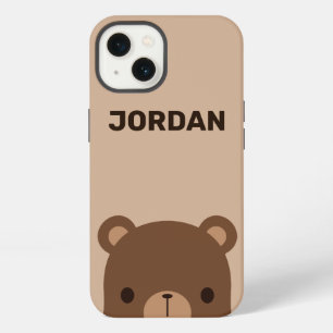 Cute Little Brown Bear with Personalised Name iPhone 13 Case