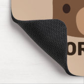 Cute Little Brown Bear with Personalised Name Mouse Pad (Corner)