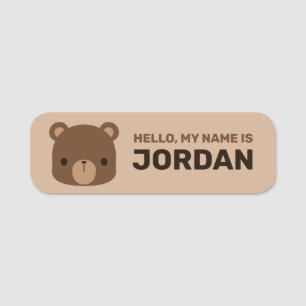 Cute Little Brown Bear with Personalised Name Tag