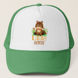 Cute little brown horse trucker hat