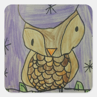 Cute little brown owl sticker