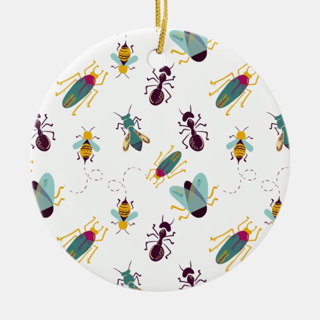 cute little bugs insects ceramic ornament (Front)