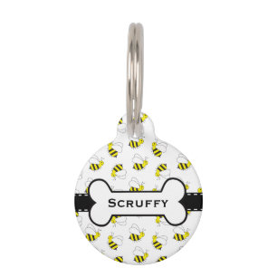 Cute Little Bumble Bee Pattern Pet Tag